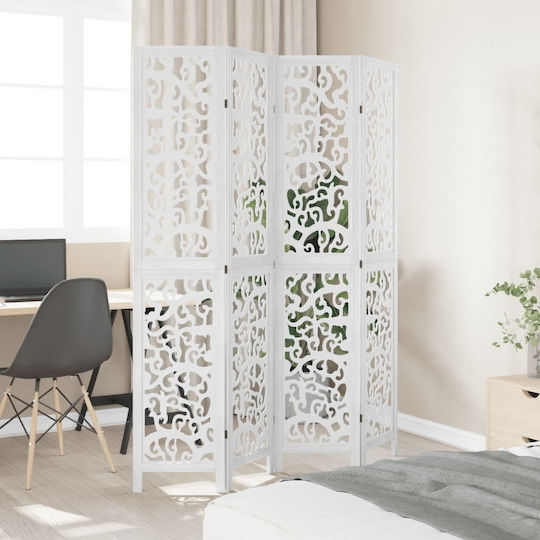 vidaXL Decorative Room Divider Wooden with 4 Panels 140x200cm