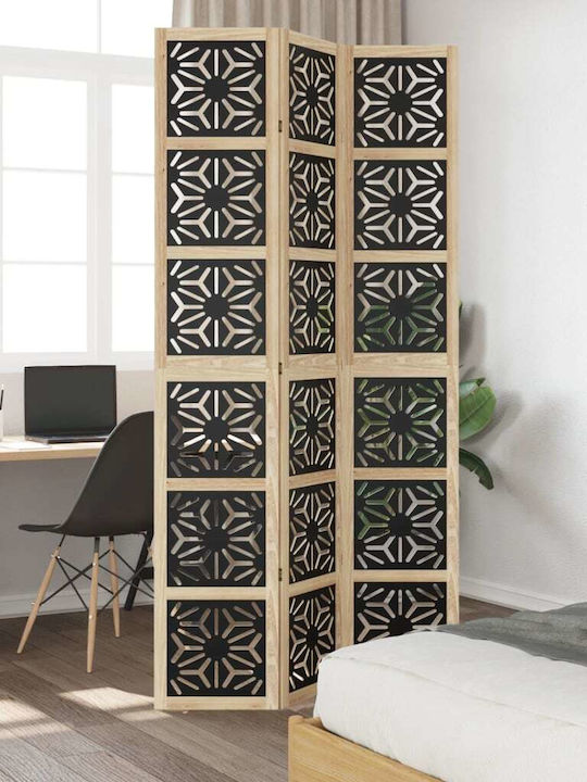 vidaXL Decorativ Paravan Lemn cu 3 Panouri 105x220cm