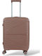 Playbags Куфар за пътуване Кабинен Твърд Розов с 4 Колела Височина 55см