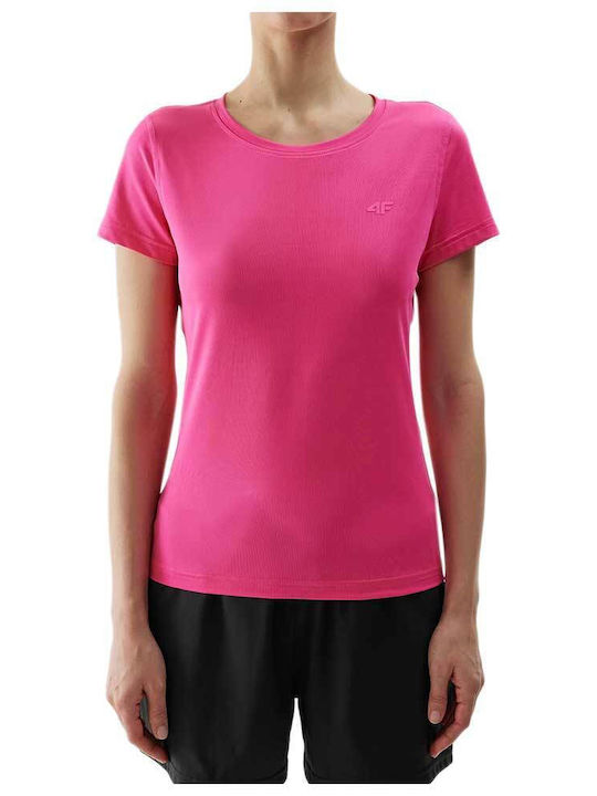 4F Women's Athletic Blouse Short Sleeve Fast Drying Fuchsia