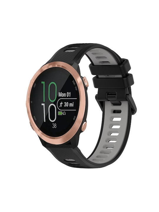Garmin Forerunner 645 20mm Sports Two color Silicone Watch Band Black grey Skroutz.gr