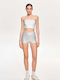 Lumina Damen Crop Top Silver