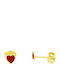 Eforo Kids Earrings Studs Hearts from Gold 14K