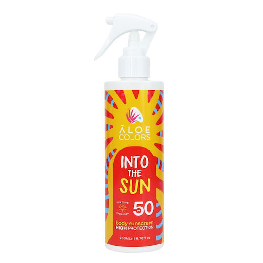 Aloe Colors Into The Sun Αδιάβροχη Αντηλιακή Κρέμα για το Σώμα SPF50 200ml