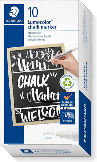 Staedtler Μαρκαδόρος Λευκός Υγρής Κιμωλίας