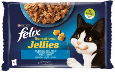 Felix Υγρή Τροφή για Γάτες σε Φακελάκι με Ψάρια 4x85gr