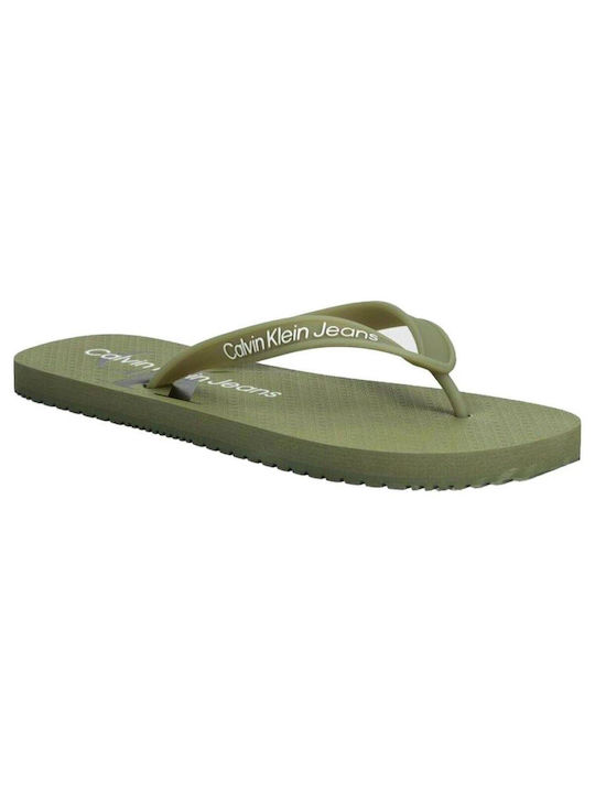 Calvin Klein Men's Flip Flops Khaki