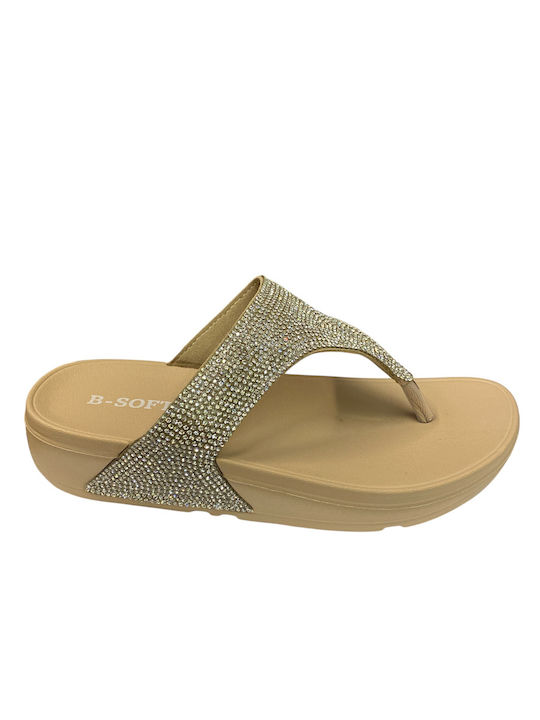 B-Soft Frauen Flip Flops in Beige Farbe