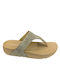 Flip Flops In Gold Colour 220/8521_Beige