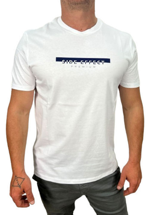 Side Effect T-shirt Bărbătesc cu Mânecă Scurtă White