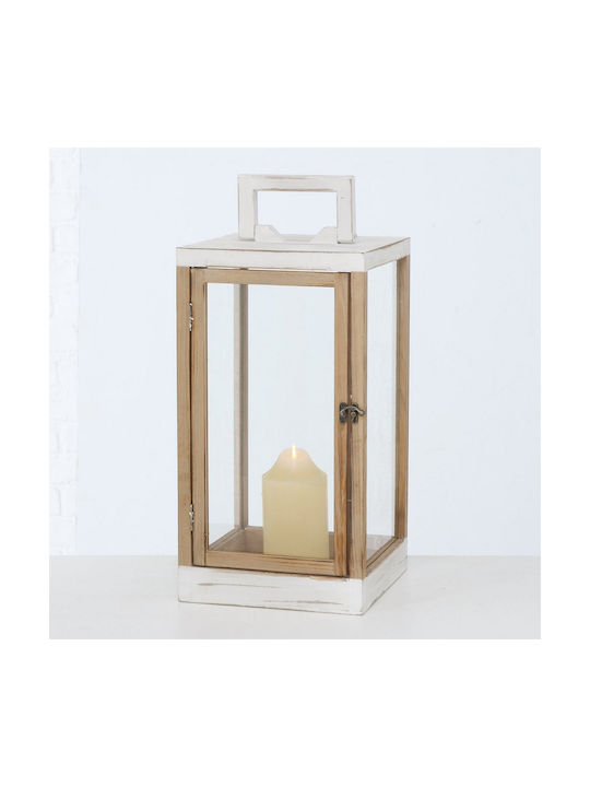 Handmade Lantern White Wood Isioni 50x35cm