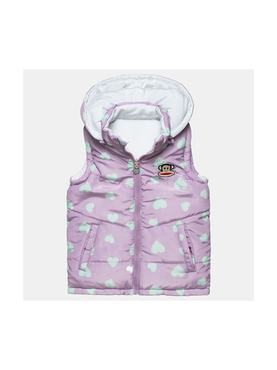 Alouette Kids Casual Jacket Sleeveless Double Sided with Hood Lilac