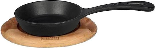 Gusseisen Bratpfanne Runde Schwarz Holzboden Φ12cm 18mm Emaille 1 Schicht 1 Backen 990gr Lava Tg477501