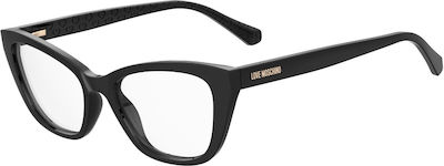 Moschino Femei Plastic Rame Ochelari Ochi de pisică Negru MOL636 807