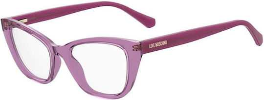 Moschino Plastic Eyeglass Frame Butterfly Purple MOL636 MU1