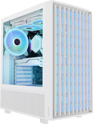 Modecom Breeze ARGB FLOW Midi Tower Κουτί Υπολογιστή με Πλαϊνό Παράθυρο Λευκό