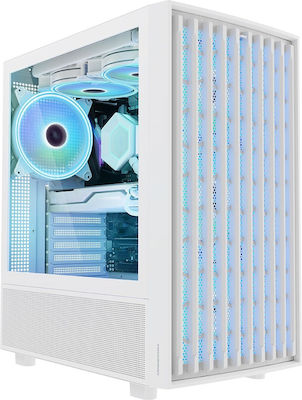 Modecom Breeze ARGB FLOW Midi Tower Computer Case with Window Panel White