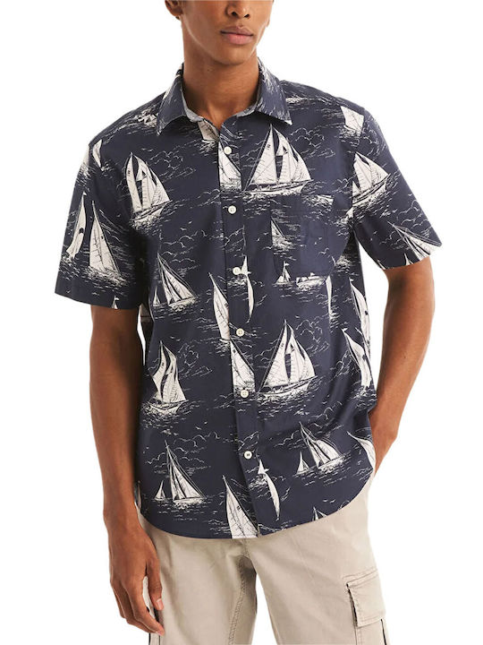 Nautica Men's Shirt Short Sleeve Blue