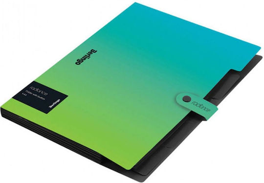 Berlingo File Folder with Button for Paper A4 Green