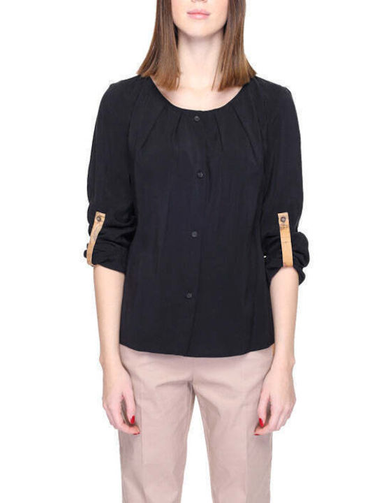 Martini Women's Summer Blouse with 3/4 Sleeve Black