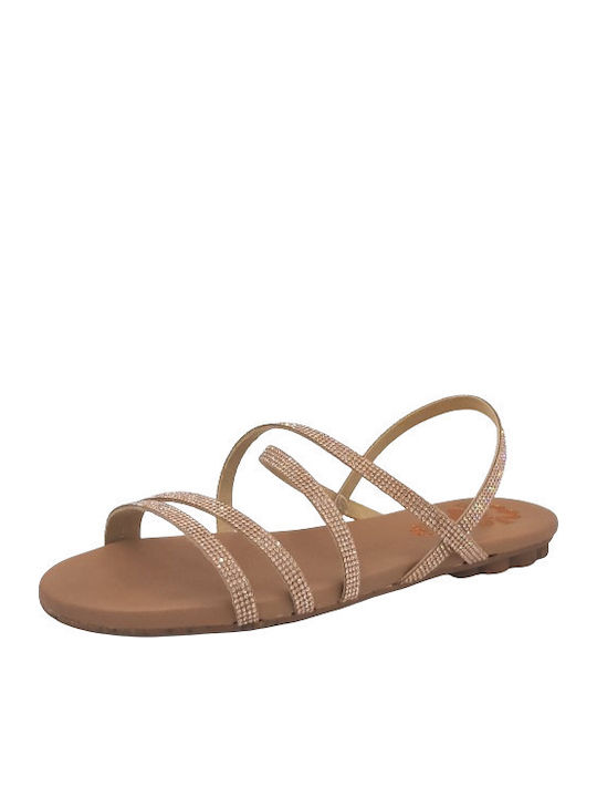 Leder Flache Sandalen für Damen Anatomisch in Rosa Farbe