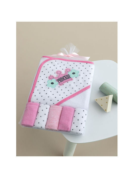 Palamaiki Set of baby towels 6pcs Pink