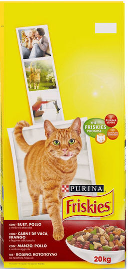 Friskies Friskies Trockenfutter für Katzen mit Rindfleisch / Huhn / Gemüse / Fleisch 20kg