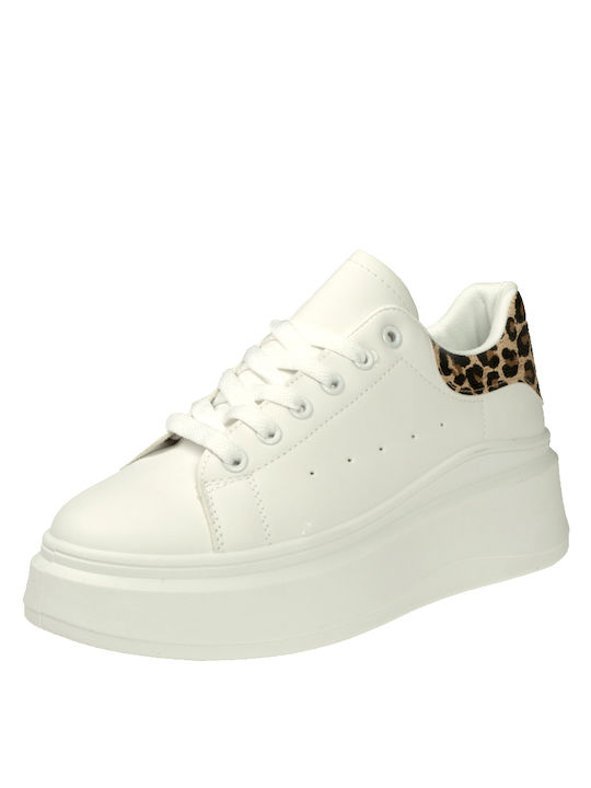 Plato Γυναικεία Sneakers White / Leopard