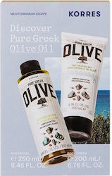 Korres Discover Pure Greek Olive Oil Σετ Περιποίησης για Καθαρισμό Σώματος με Αφρόλουτρο & Κρέμα Σώματος