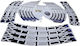 Set of self-adhesive wheels Yamaha Xt660x black-white-red