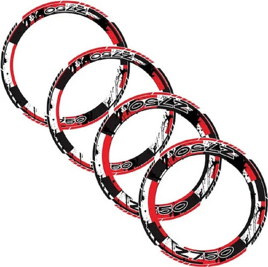 Self-adhesive wheel rims Kawasaki Z750 Red