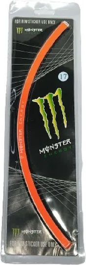 Αυτοκολλητο Ζαντας Monster Ανοιχτο Πορτοκαλι