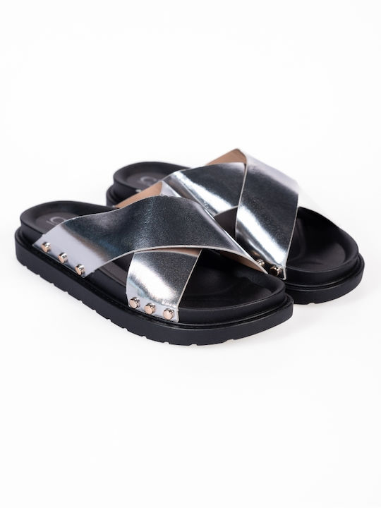 Sandale Flatform Fassies Crossed Sandale Silver