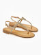 Flache Sandalen Glitzer Gold