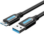 Vention Flach USB 3.0 auf Micro-USB-Kabel Schwarz 3m (COPBI) 1Stück