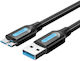 Vention Flach USB 3.0 auf Micro-USB-Kabel Schwarz 3m (COPBI) 1Stück