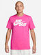 Nike Just Do It Ανδρικό Αθλητικό T-shirt Κοντομάνικο Φούξια