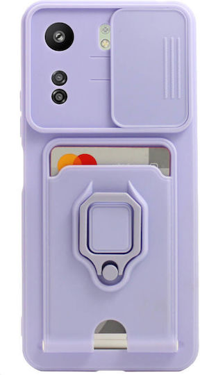 Back Cover Metallic with Strap Purple (Xiaomi Redmi 13C, Poco C65)