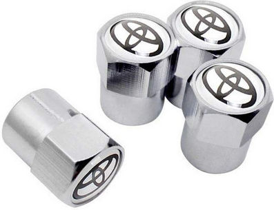 Carro 236471 Καπάκια Βαλβίδων Αλουμινίου Toyota 4 Τεμάχια Ασημί