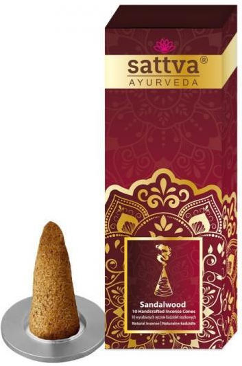 Sattva Räucherstäbchen Kegel Sandelholz Räucherstäbchen 10 Stück
