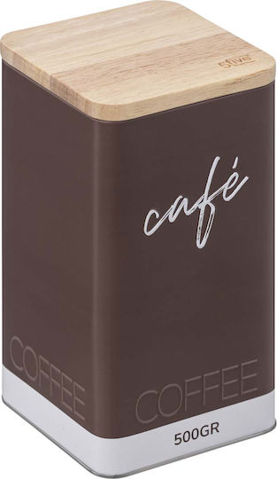 5Five Metallic Coffee Box with Lid 11x11x19cm