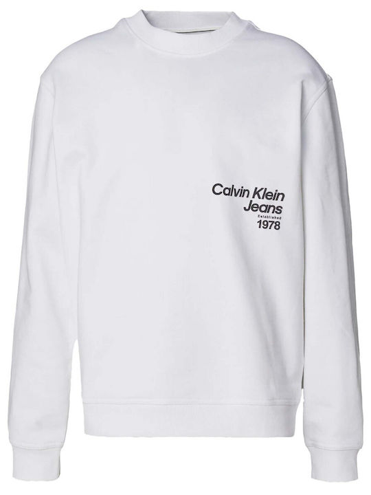 Calvin Klein Logo Men's Sweatshirt White j30j325155-yaf