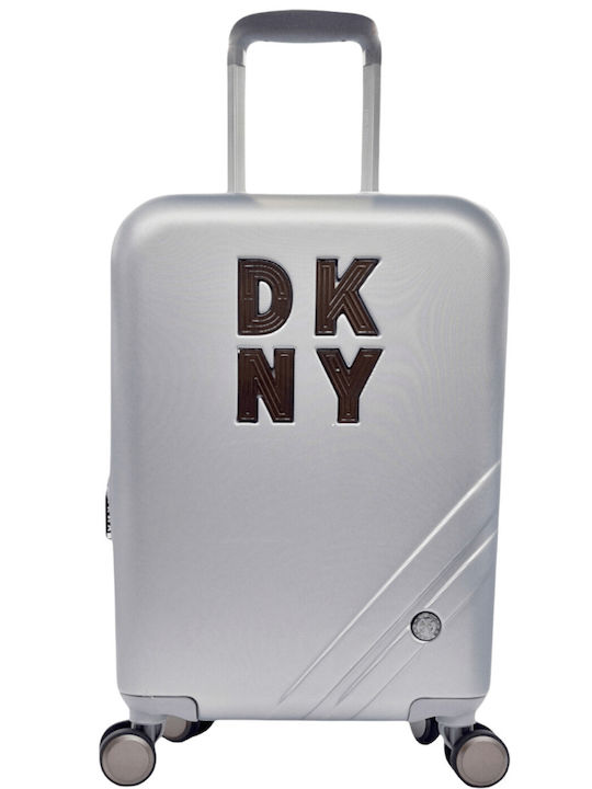 DKNY Valiză Mare De Călătorie Dură Argintie Cu 4 Roți Înălțime 78cm