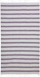 Ble Towel Pestemal White Purple Colour Stripes 90x180 100% Cotton