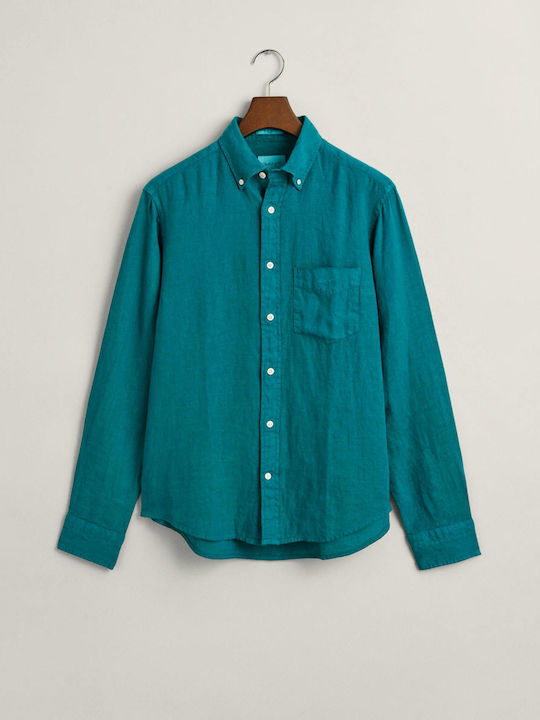 Gant Men's Shirt Linen Country Green