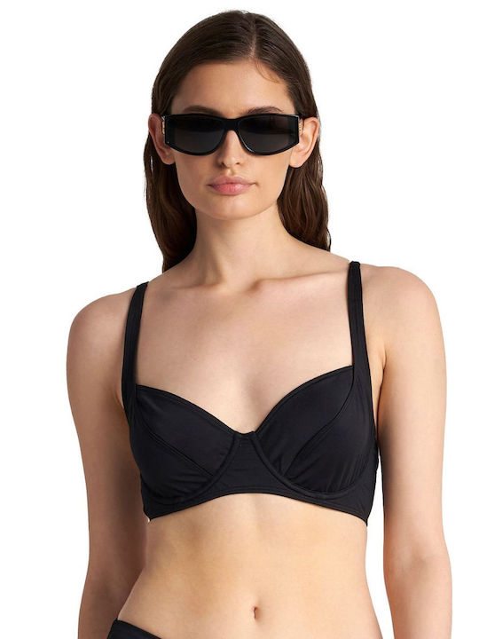 Blu4u Underwire Bikini Bra with Adjustable Straps Black