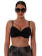 Bluepoint Padded Underwire Bikini Bra with Adjustable Straps Khaki & Black