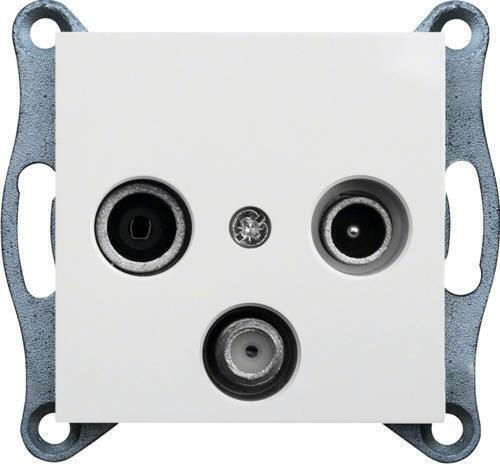 Hager Lumina2 TV-Antenna Socket Satellite and Radio Aerial Category in White Color WL3120