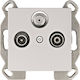 Hager Satelliten- und Radiobuchse Terminal in Silber Farbe WL3112