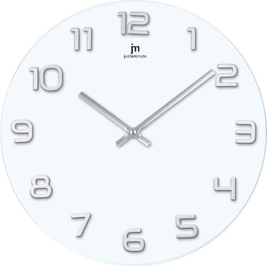 Ρολόι Τοίχου Justaminute JM14897BS Λευκό Πλαστικό 38cm